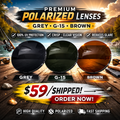 Premium Grey, G15 or Brown Polarized Lenses